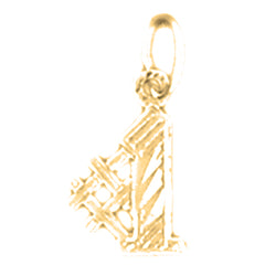 14K or 18K Gold #1, Number One Pendant