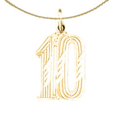 14K or 18K Gold 10, Ten Pendant