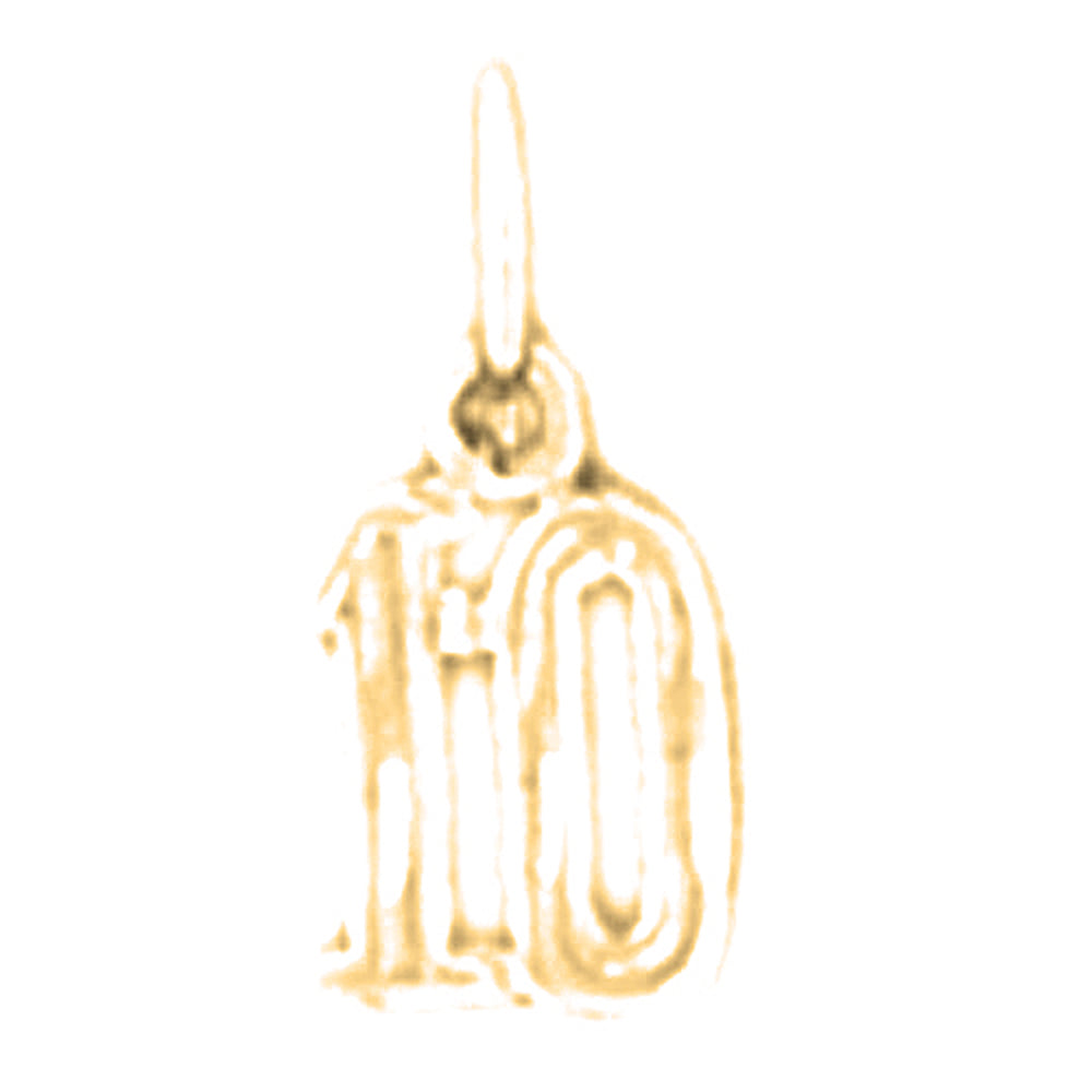 14K or 18K Gold #10, Ten Pendant