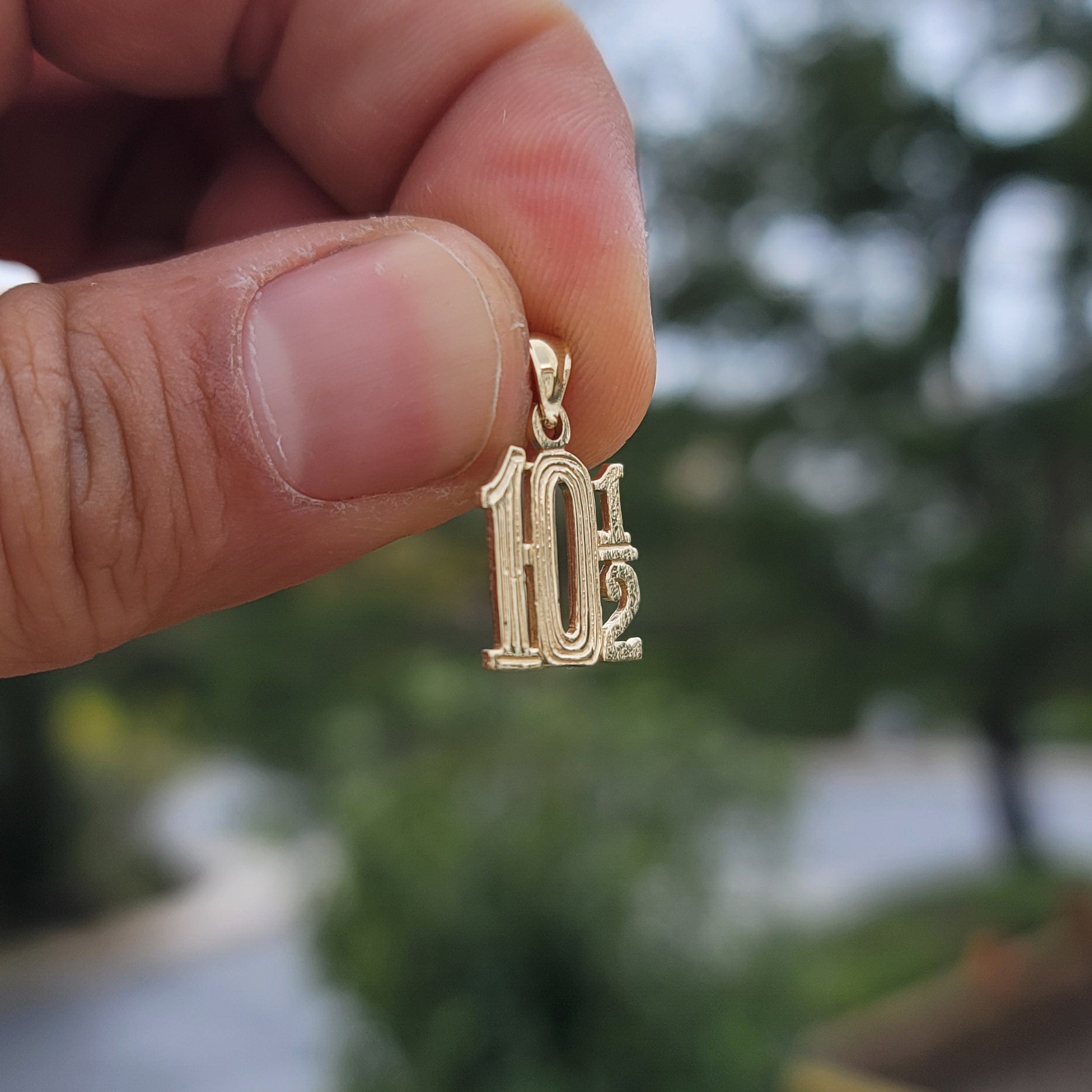14K or 18K Gold 10 1/2, Ten And A Half Pendant