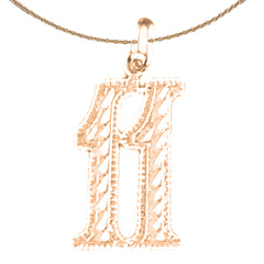 14K or 18K Gold 11, Eleven Pendant