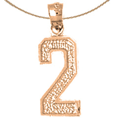 14K or 18K Gold Two, #2 Pendant
