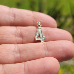 14K or 18K Gold Four, #4 Pendant