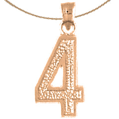 14K or 18K Gold Four, #4 Pendant