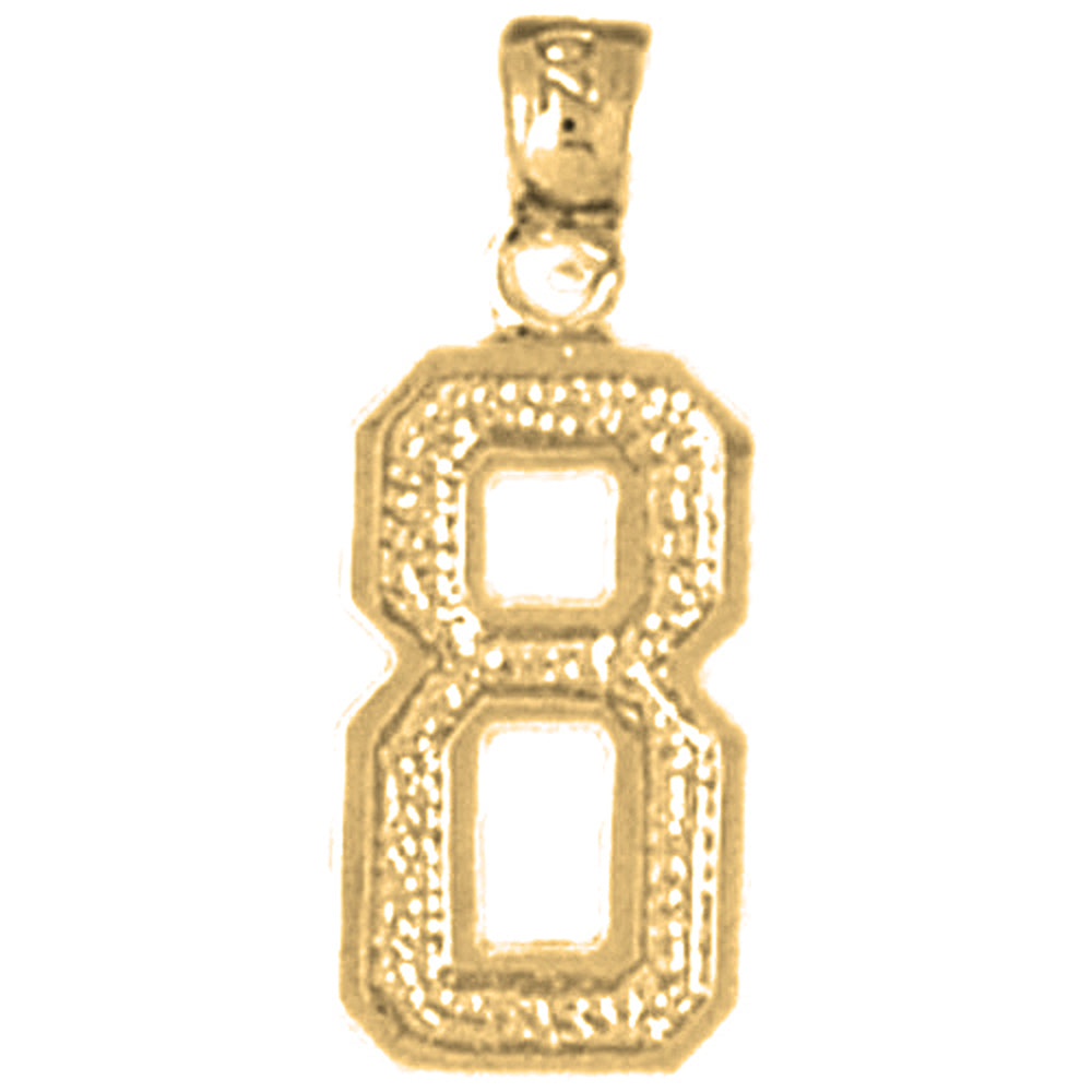 14K or 18K Gold Eight, #8 Pendant