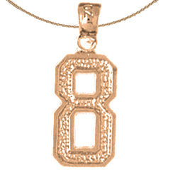 14K or 18K Gold Eight, #8 Pendant