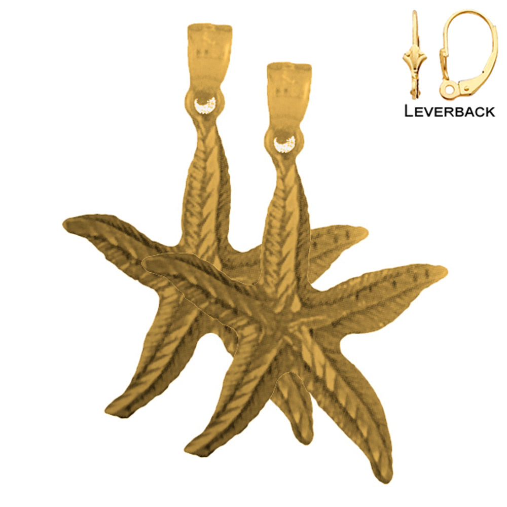 14K or 18K Gold Starfish Earrings