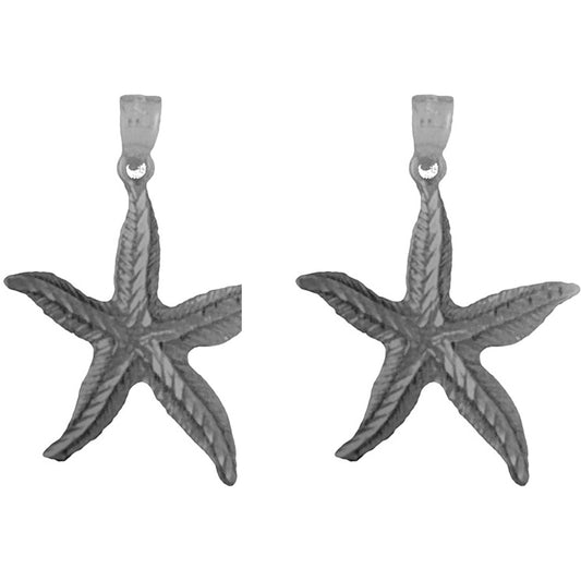 Sterling Silver 33mm Starfish Earrings