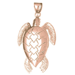 10K, 14K or 18K Gold Turtles Pendant