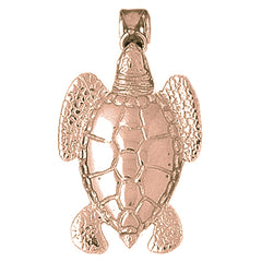 10K, 14K or 18K Gold Turtles Pendant