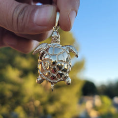 10K, 14K or 18K Gold Turtles Pendant