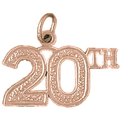 14K or 18K Gold 20th, Twenty Pendant