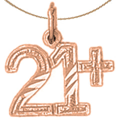 14K or 18K Gold 21+, Over 21 Pendant