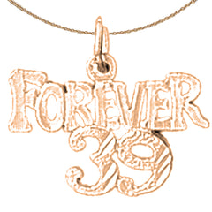 14K or 18K Gold Forever 39, Forever Thirty Nine Pendant