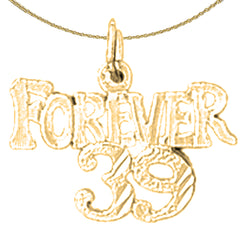 14K or 18K Gold Forever 39, Forever Thirty Nine Pendant