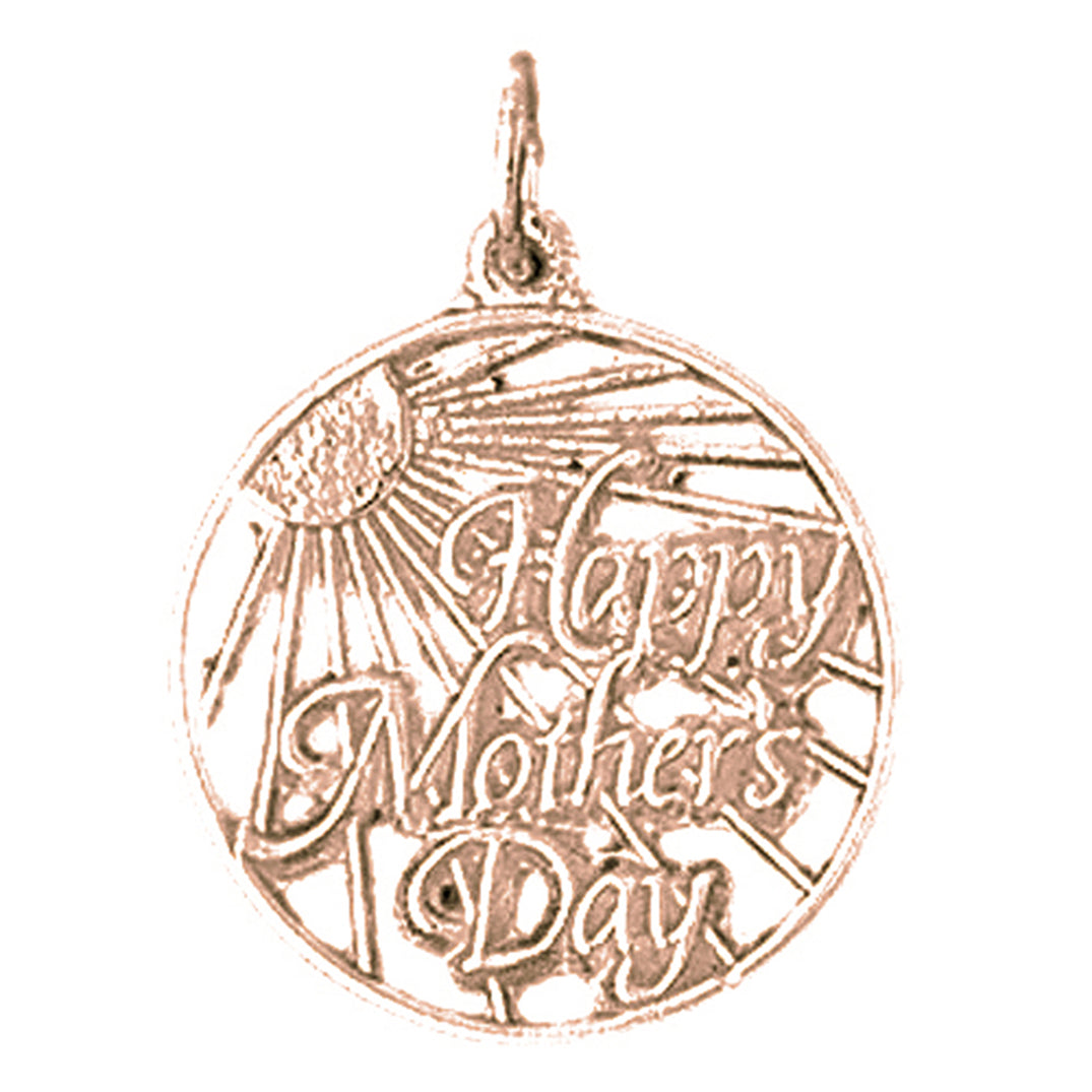 14K or 18K Gold Happy Mothers Day Pendant