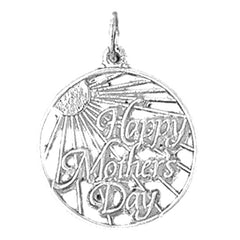 14K or 18K Gold Happy Mothers Day Pendant