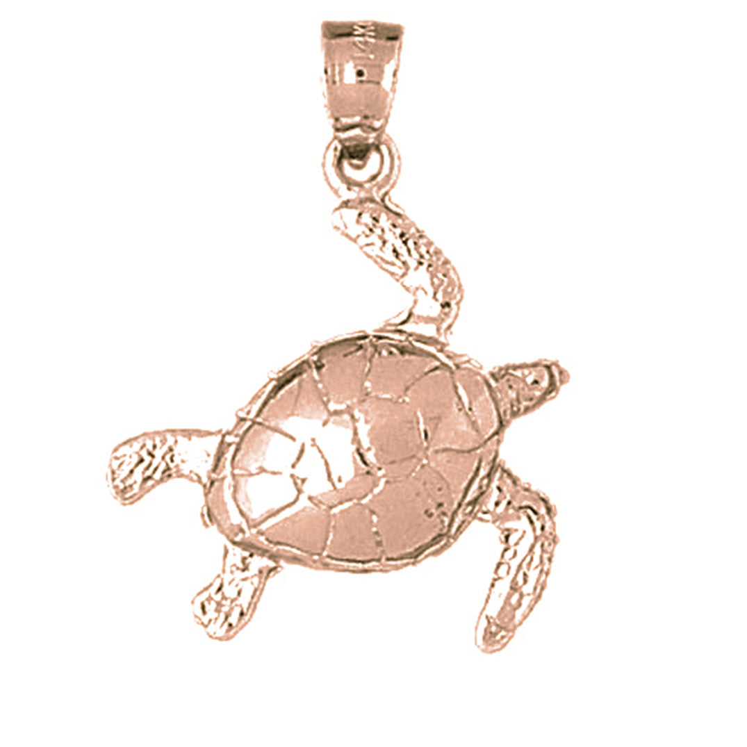 10K, 14K or 18K Gold Turtles Pendant