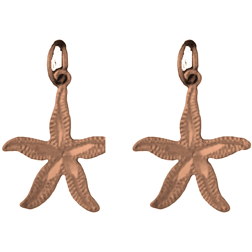 14K or 18K Gold 22mm Starfish Earrings