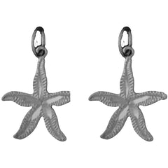 Sterling Silver 22mm Starfish Earrings