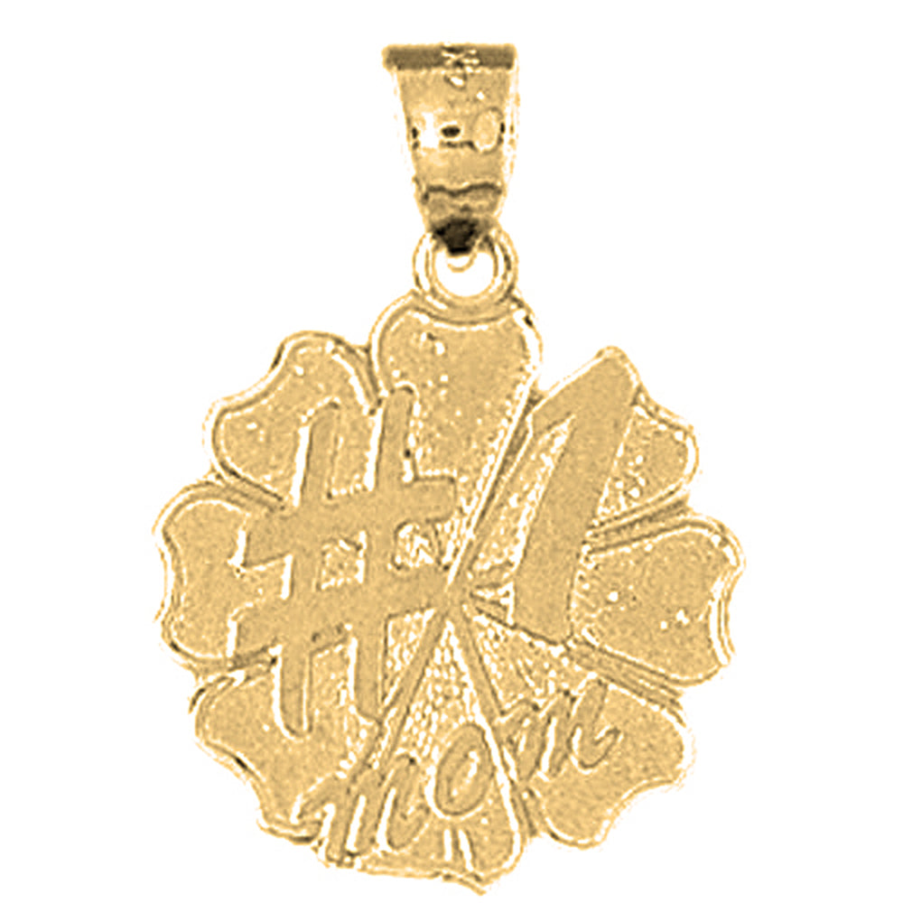 14K or 18K Gold #1 Mom Pendant