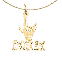 14K or 18K Gold I Love You Mom Pendant