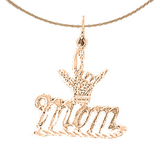 14K or 18K Gold I Love You Mom Pendant