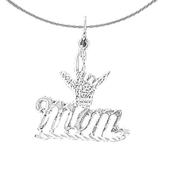 14K or 18K Gold I Love You Mom Pendant