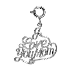 14K or 18K Gold I Love You Mom Pendant