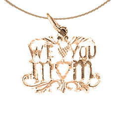 14K or 18K Gold I Love You Mom Pendant