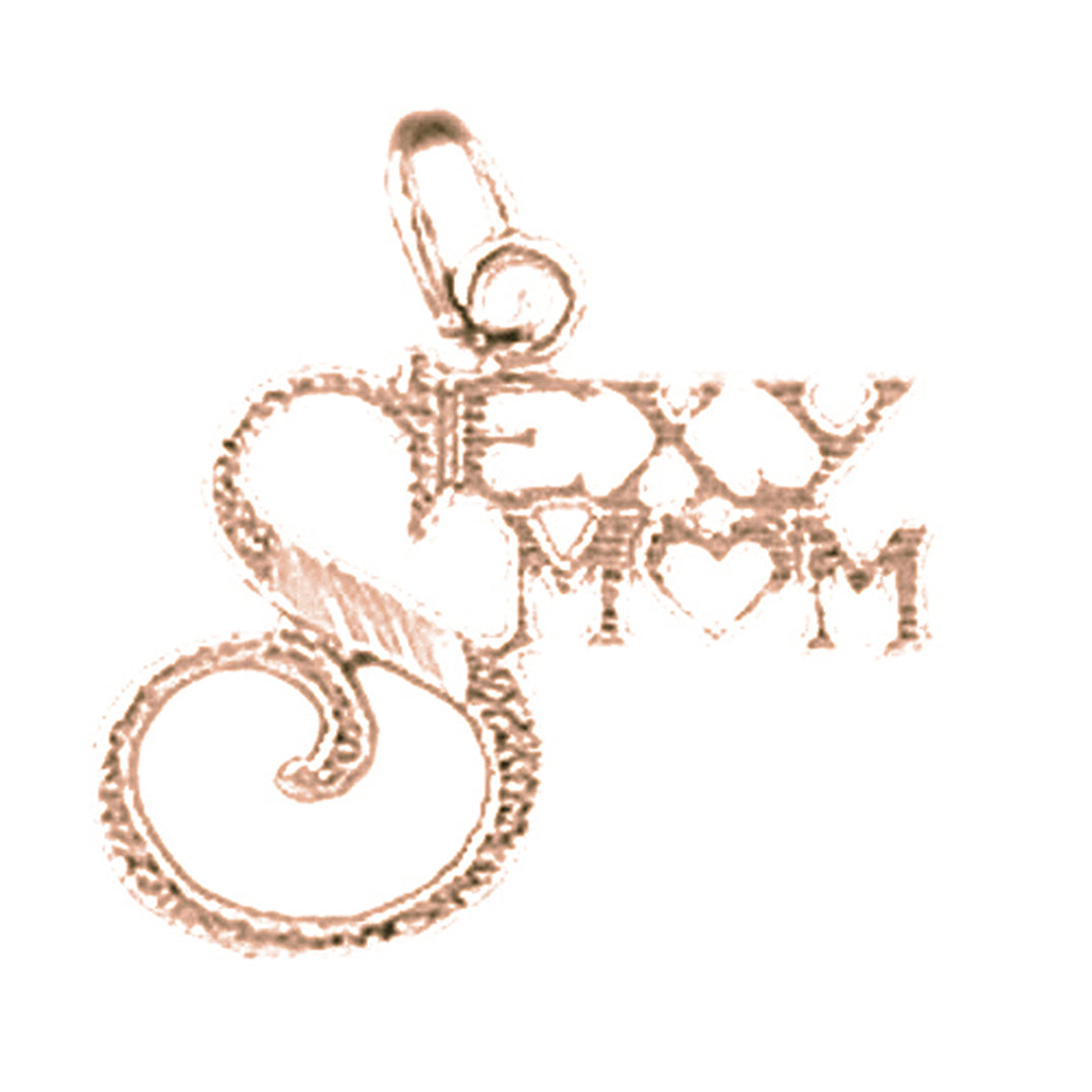 14K or 18K Gold Sexy Mom Pendant