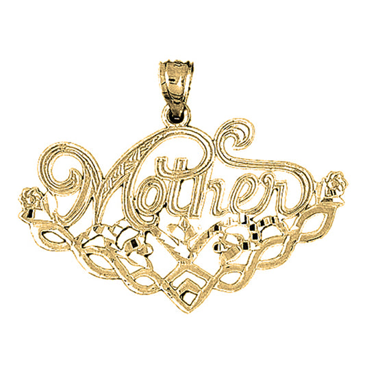 10K, 14K or 18K Gold Mother Pendant