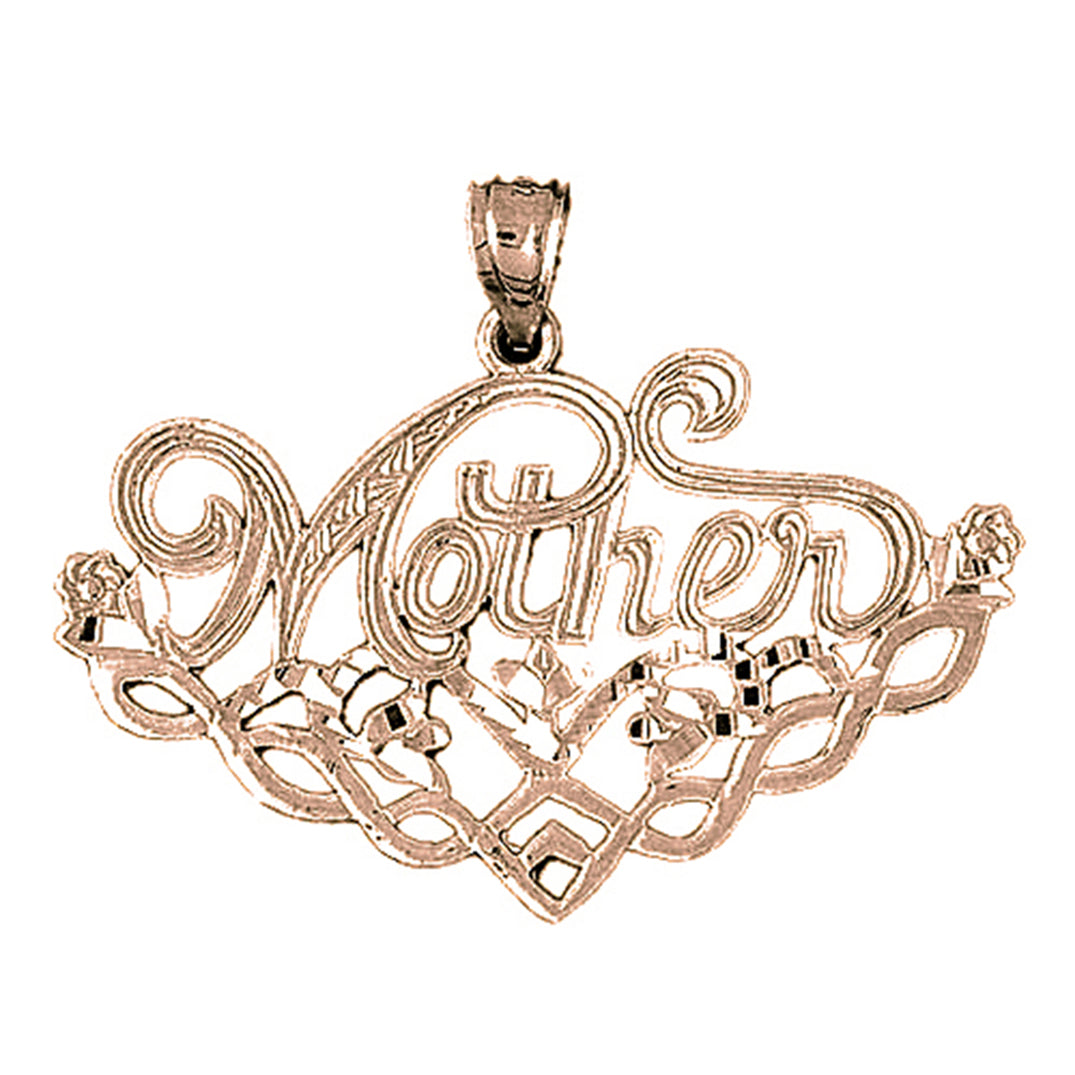 10K, 14K or 18K Gold Mother Pendant