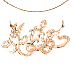 10K, 14K or 18K Gold Mother Pendant