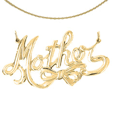 10K, 14K or 18K Gold Mother Pendant