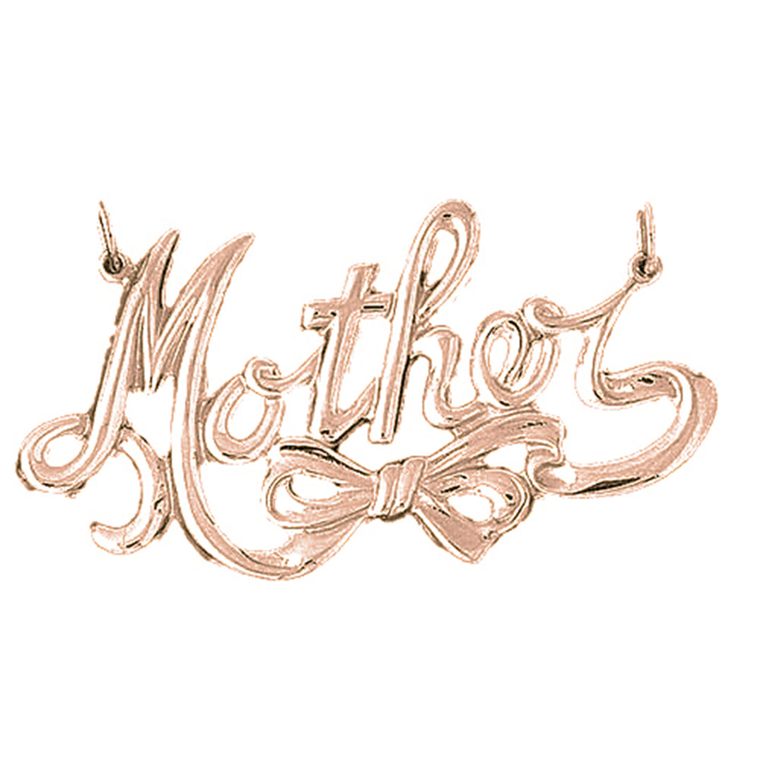 10K, 14K or 18K Gold Mother Pendant