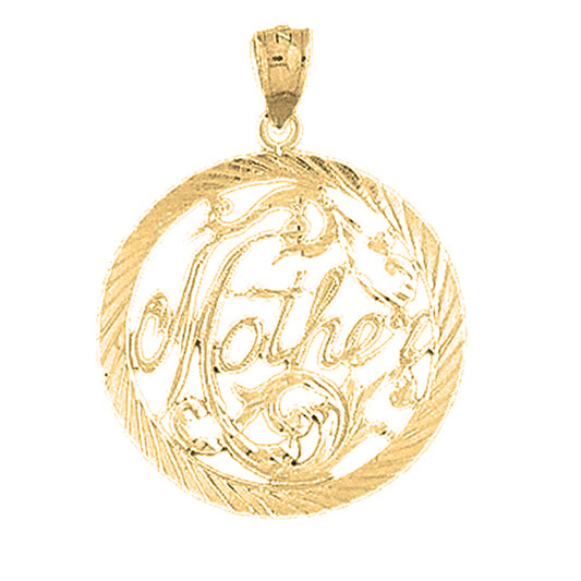 10K, 14K or 18K Gold Mother Pendant