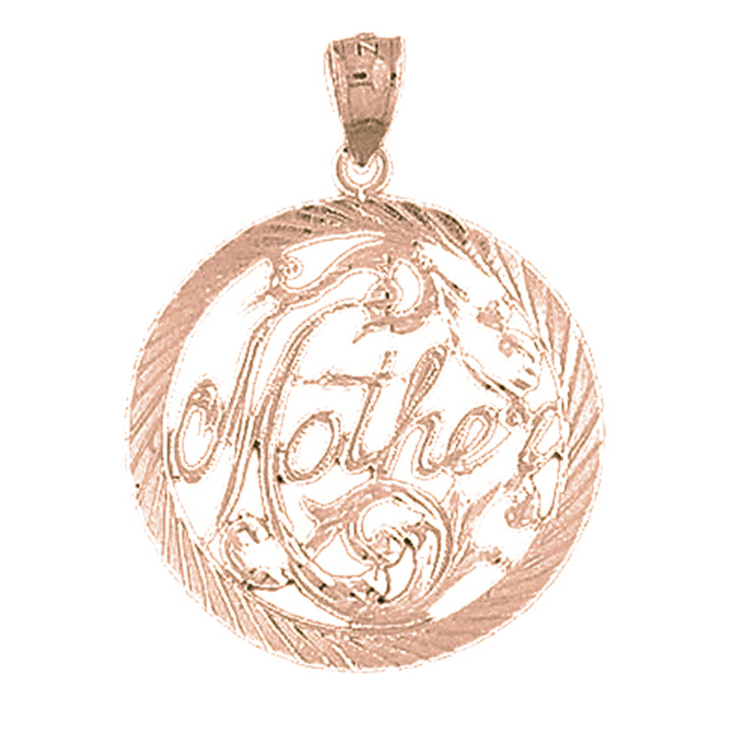 10K, 14K or 18K Gold Mother Pendant