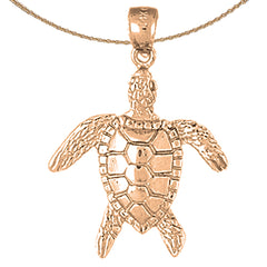 Schildkrötenanhänger aus 10 Karat, 14 Karat oder 18 Karat Gold