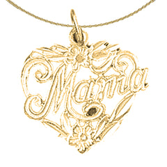 14K oder 18K Gold #1 Mama Anhänger