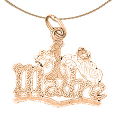 14K or 18K Gold # Mom Pendant