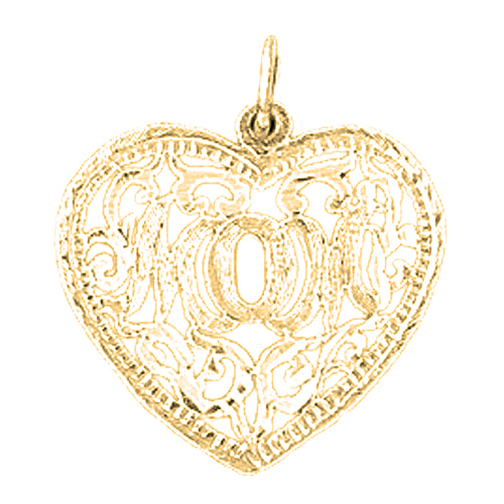 14K or 18K Gold #1 Mom Pendant