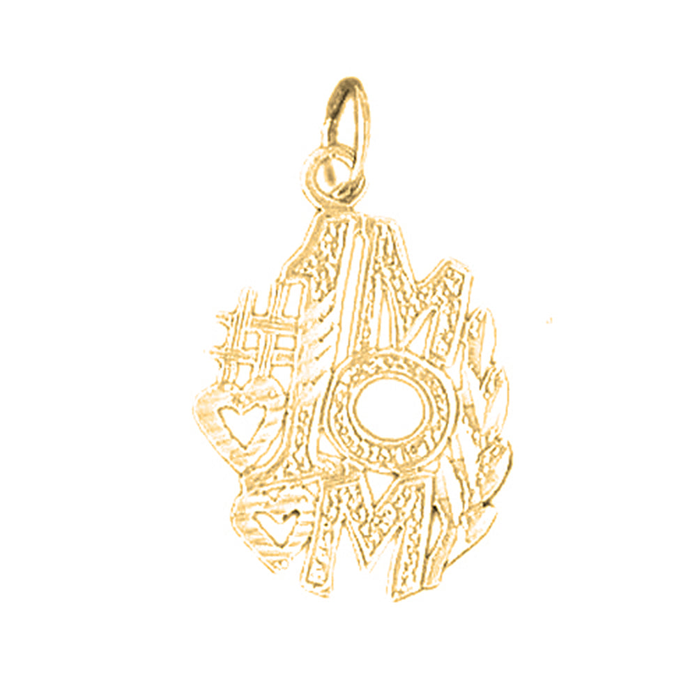 14K or 18K Gold #1 Mother Pendant