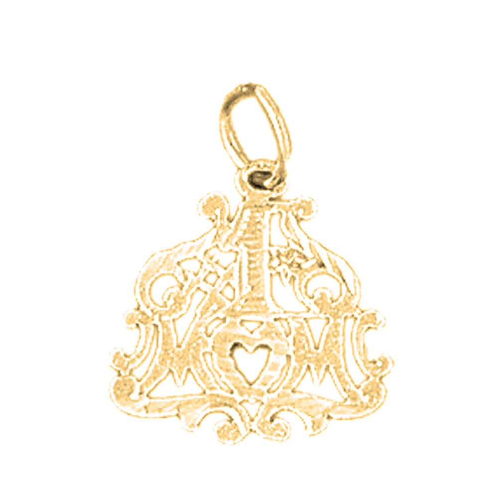 14K or 18K Gold #1 Mom Pendant