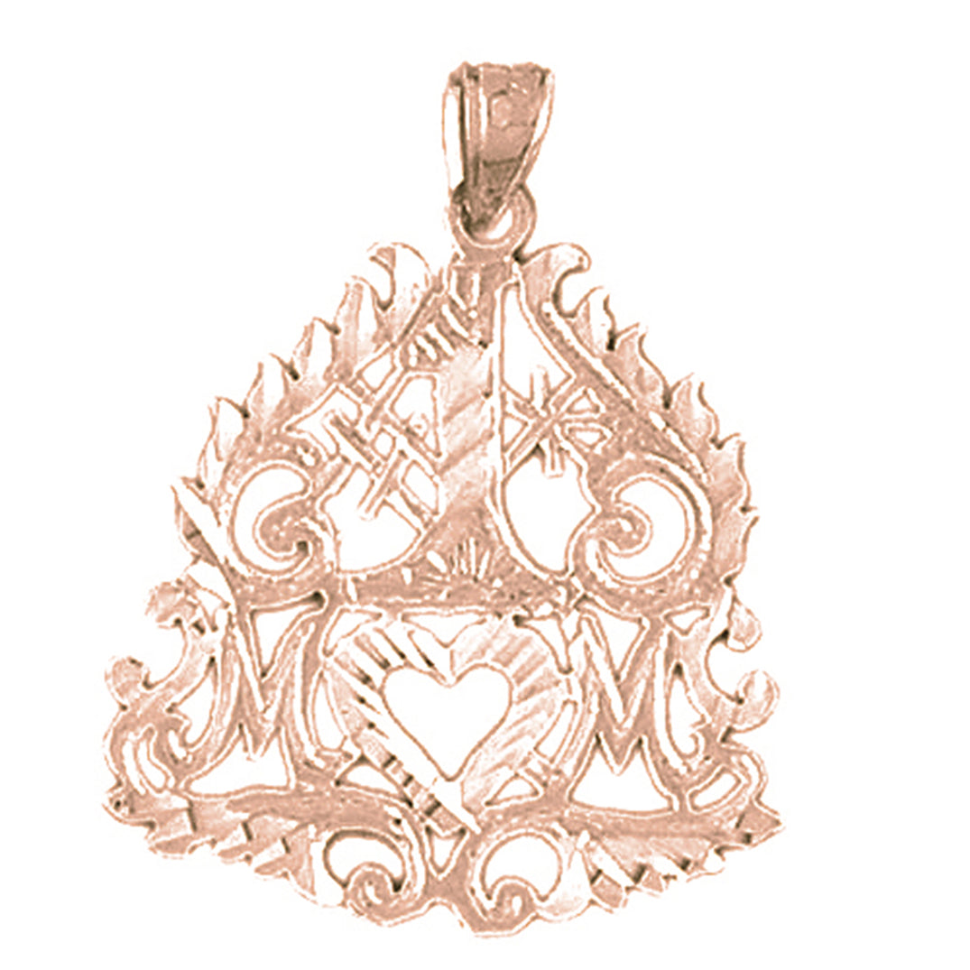 14K or 18K Gold #1 Mom Pendant