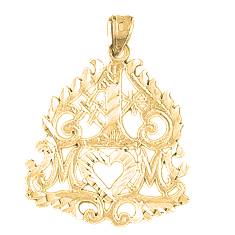 14K or 18K Gold #1 Mom Pendant