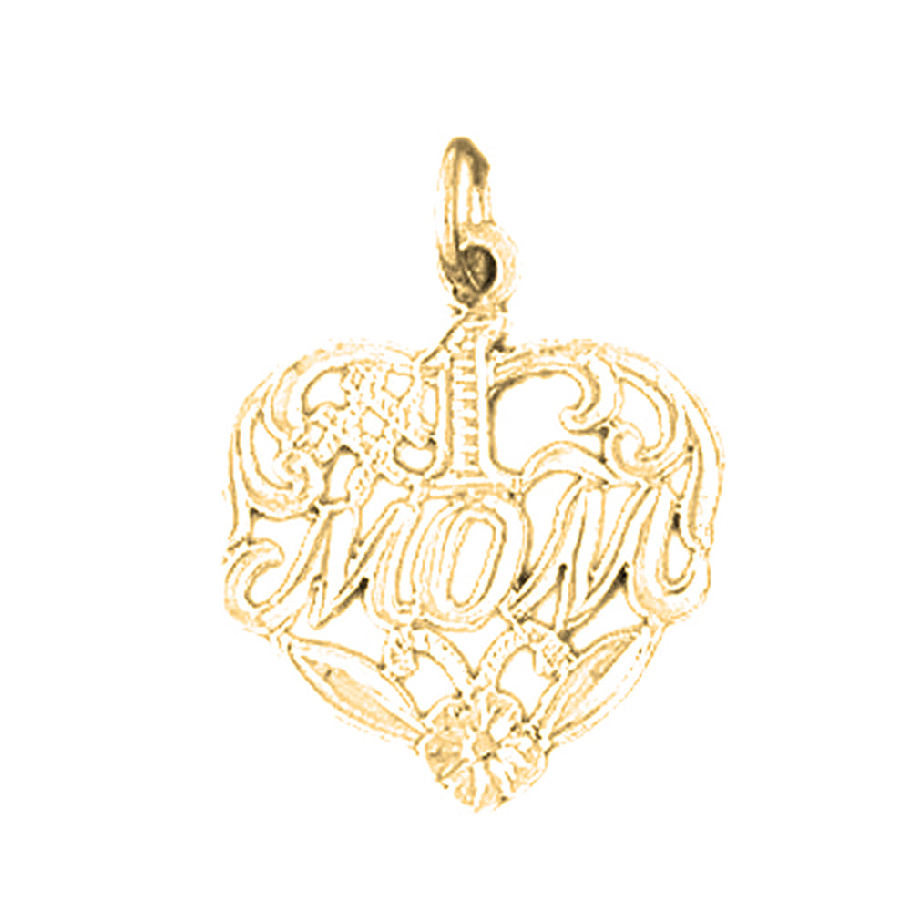 14K or 18K Gold #1 Mom Pendant