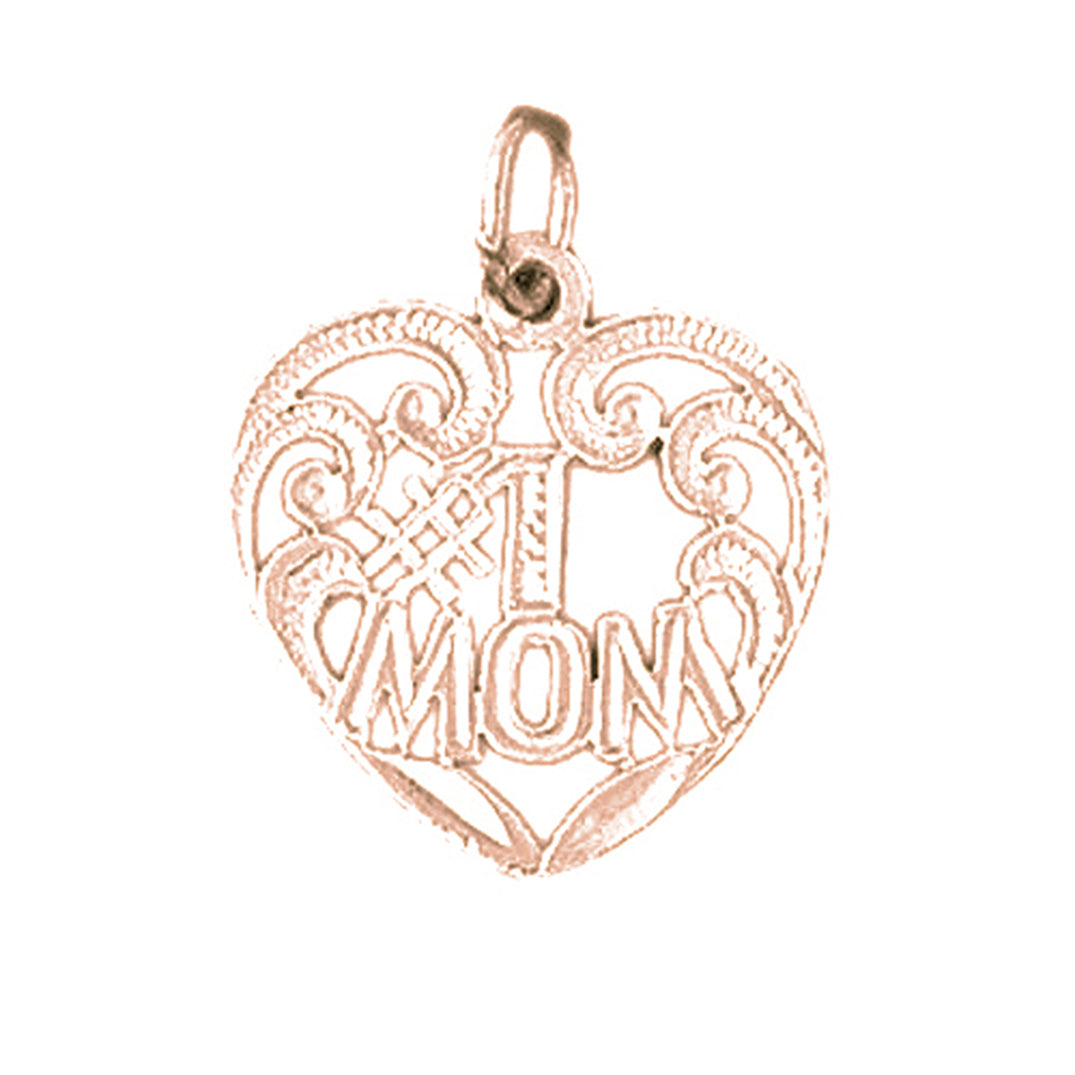 14K or 18K Gold #1 Mom Pendant