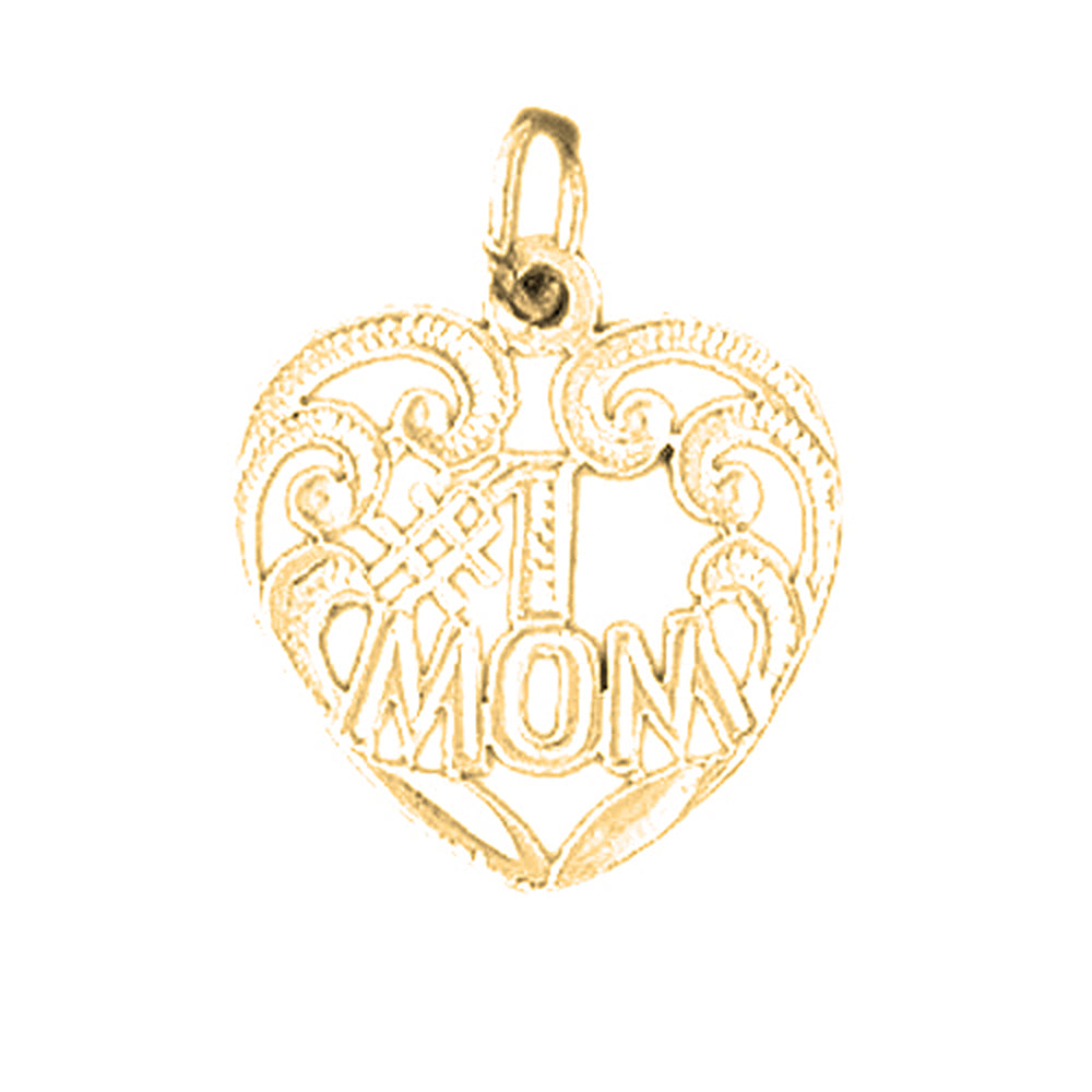 14K or 18K Gold #1 Mom Pendant