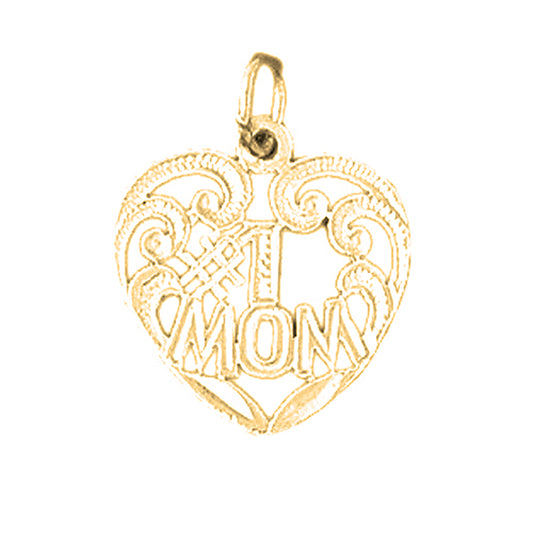 14K or 18K Gold #1 Mom Pendant